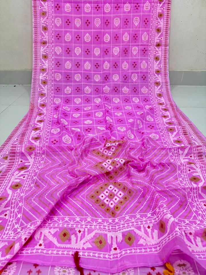 Picture of Pink Afsan Print Saree - Elegant Traditional Design for All Occasions