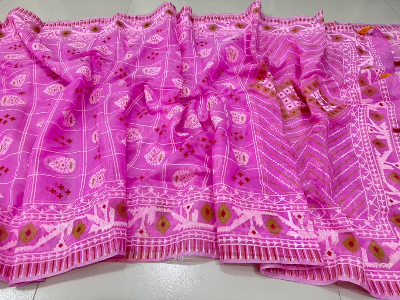 Picture of Pink Afsan Print Saree - Elegant Traditional Design for All Occasions
