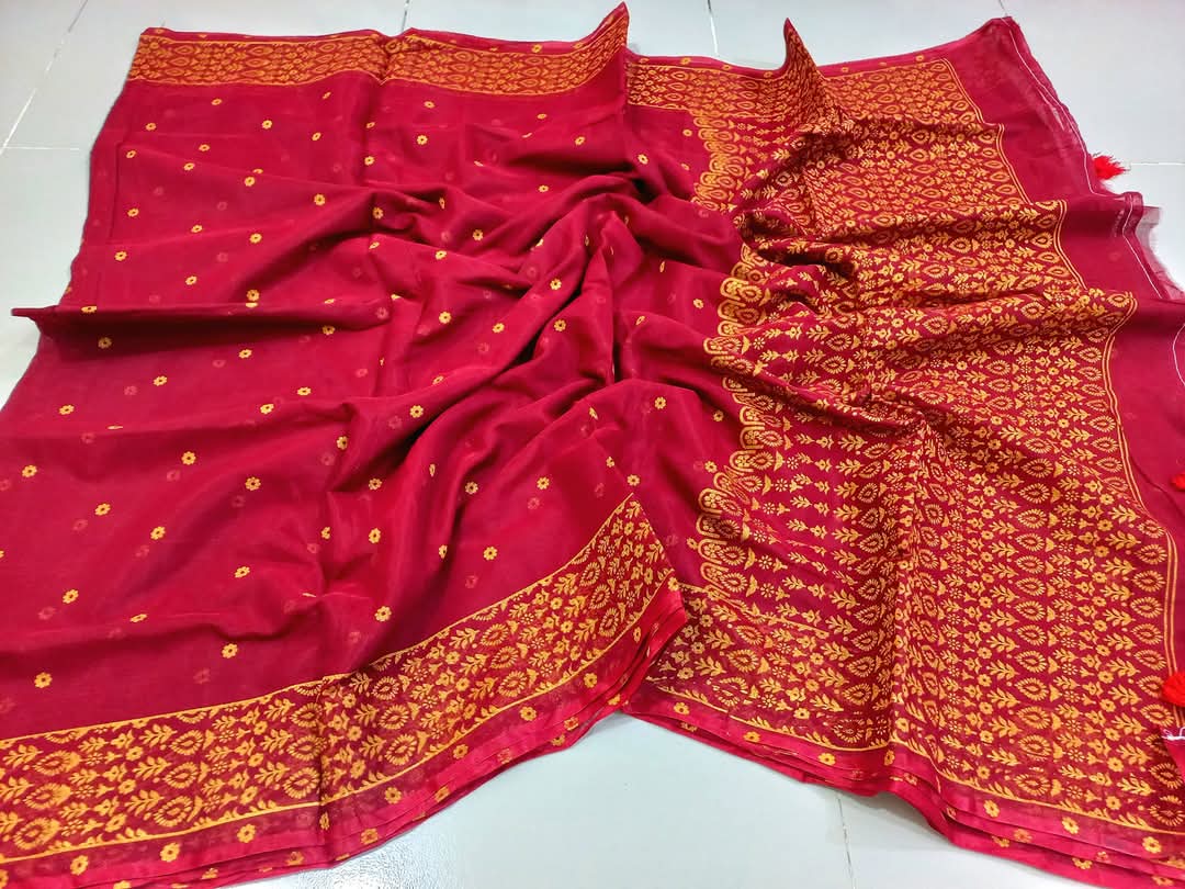 Picture of Maroon Afsan Print Saree - Elegant Traditional Design for All Occasions