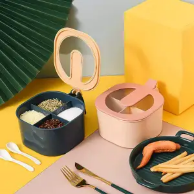 Buy 4 in 1 Condiment Jars Seasoning Box Set Spice Storage Spice Containers with Serving Spoons Spices Storage Box Kitchen Salt Pepper Ceramic Spice Jar Set Seasoning Dispensers with Spoon at Best Price In Bangladesh