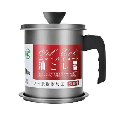 Buy Stainless Steel 1.4L Oil Filter Pot Leakproof Can Grease Container Tank Filter Residue Filter Oil Pot with Strainer Storage at Best Price In Bangladesh