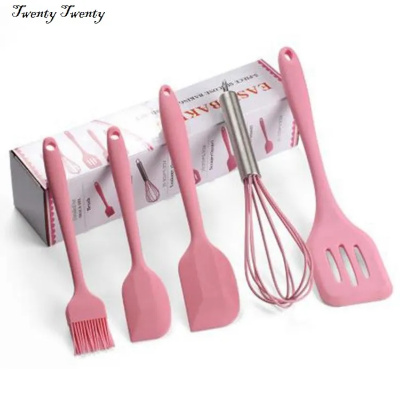 Buy 5Pcs/Set Pink Silicone Cooking Tool Sets Egg Beater Spoon Spatula Brush Kitchenware Kitchen Utensils Sets With Box Silicone Kitchenware at Best Price In Bangladesh