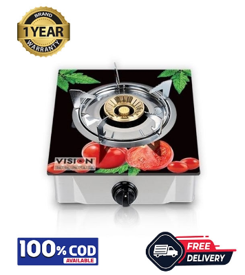 Buy VISION LPG Single Glass Gas Stove Tomatino 3D Online at Best Price