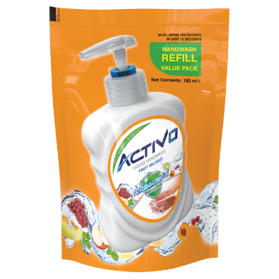 Buy ACTIVO Hand Wash Fruit Delight 180ml Refill Pouch - Fruit-Scented Hand Wash Refill Pouch at Best Price In Bangladesh