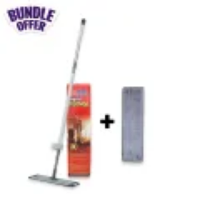 Picture of Bundle of Proclean Hands-Free Microfiber Flat Mop,Long Handle,360 Degree Aluminum Flat Mop Head with 2 Mop Pads FM-0643 And Proclean Microfiber Flat Mop Refill_1 PCS_FM-0643-R (NEW MODEL)