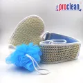 Picture of Proclean 3Pcs/Set Scrubber Bath Body Brush, made with Golden Fiber, Exfoliating Back Scrubber & Exfoliator Sponge Pad Set for Shower. Bath Shower Scrubber Set Which Deep Clean Relax Your Body_BB-1091 - bath sponge