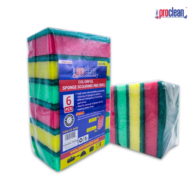 Picture of 12 Pcs Big Cleaning Scrub Sponge Colorful Double-Face Sponge 
Scouring Pad_CS-0490-12