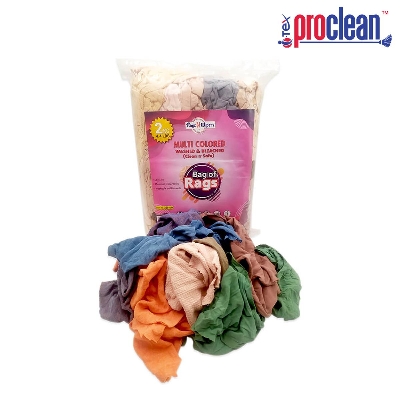 Picture of Recycled Multicolored T-Shirt Cloth Rags , For Multipurpose Cleaning
 Solutions_ 2KG_BRC-9388