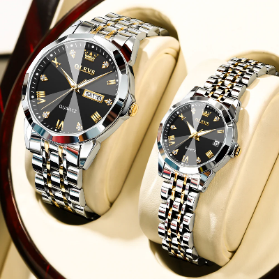 Buy Olevs Stainless Steel Fashionable Couple Watches at Best Price In Bangladesh