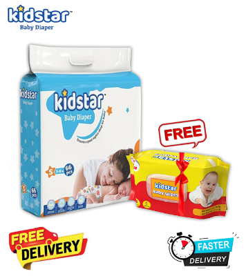 Buy Kidstar Ultra Soft Baby Belt Diaper Small 66pcs 3-8 Kg for Kids Dryness, Safety and Comfort  Online at Best Price