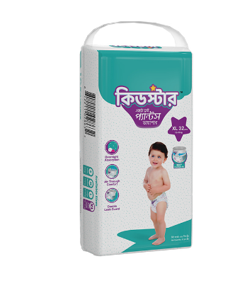 Picture of Kidstar Ultra Soft Baby Pant Diaper Extra Large 32Pcs 12-18 KG for Kids Dryness, Safety and Comfort (Kidstar Baby Wipes (Pouch) 120 Pcs - Free)