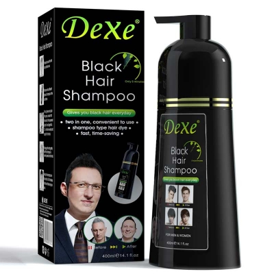  Buy  Dexe Black Hair Color Pump Dye Shampoo 200 ml. U K