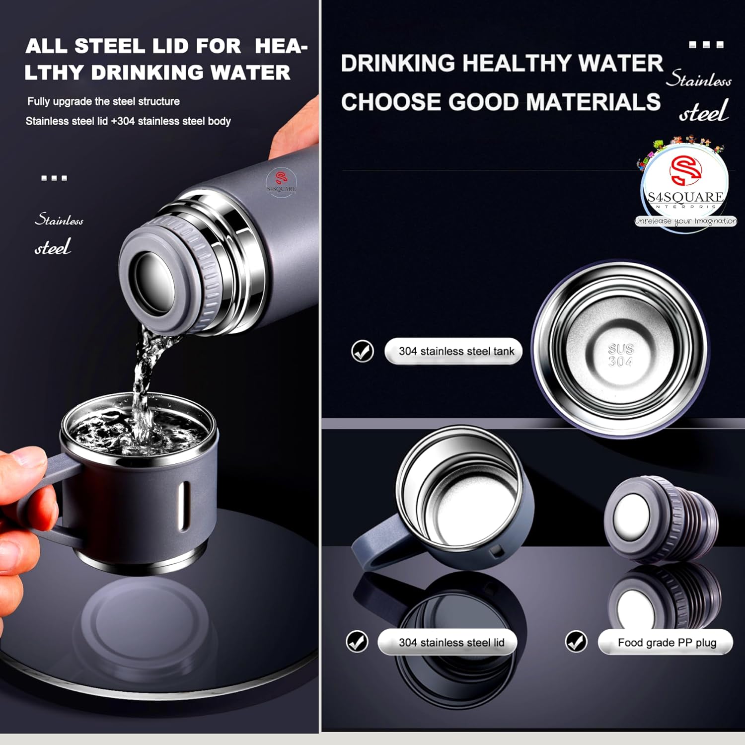 Picture of Vacuum Flask Set Drinking Water Bottle