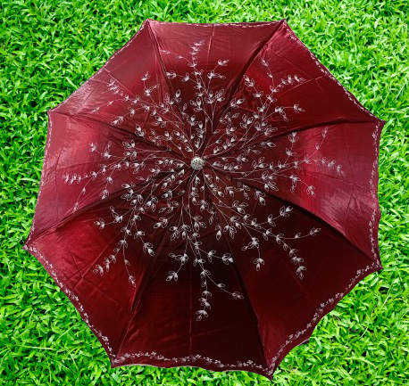 Buy Ladies Fashionable & Elegant Anti UV Sunshade Print Border Lace Umbrella Multicolor at Best Price In Bangladesh