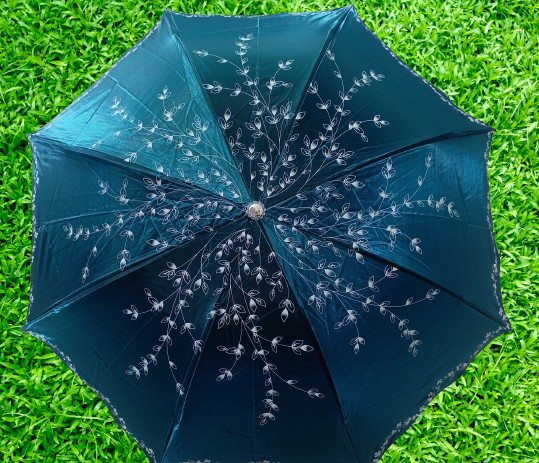 Buy Ladies Fashionable & Elegant Anti UV Sunshade Print Border Lace Umbrella Multicolor at Best Price In Bangladesh