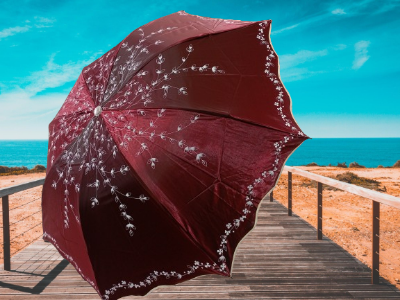 Buy Ladies Fashionable & Elegant Anti UV Sunshade Print Border Lace Umbrella Multicolor at Best Price In Bangladesh