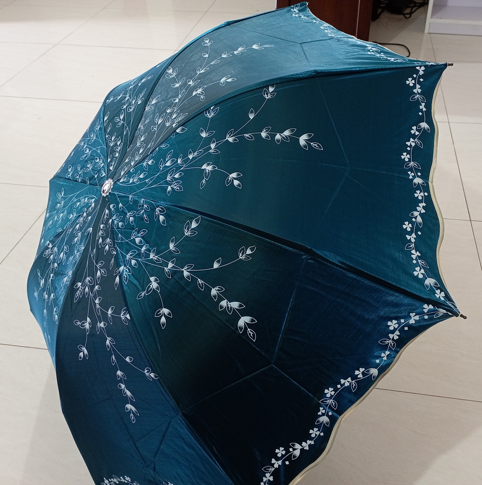 Buy Ladies Fashionable & Elegant Anti UV Sunshade Print Border Lace Umbrella Multicolor at Best Price In Bangladesh