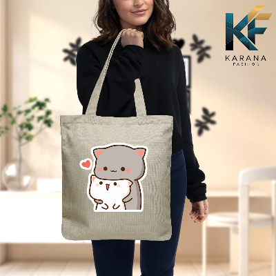Buy Exclusive design printed Canvas Tote Bag with Zipper for ladies at Best Price in Bangladesh