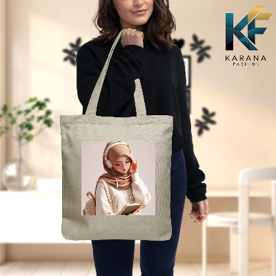 Buy Exclusive design printed Canvas Tote Bag with Zipper for ladies at Best Price in Bangladesh