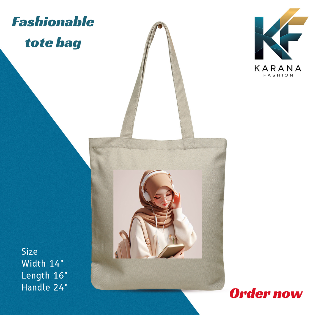 Buy Exclusive design printed Canvas Tote Bag with Zipper for ladies at Best Price in Bangladesh