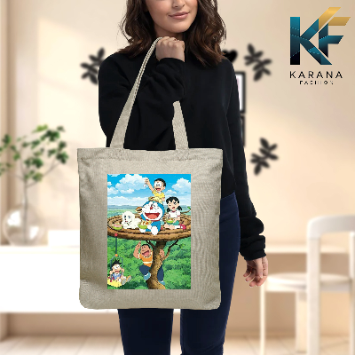 Buy Exclusive design printed Canvas Tote Bag with Zipper for ladies at Best Price in Bangladesh