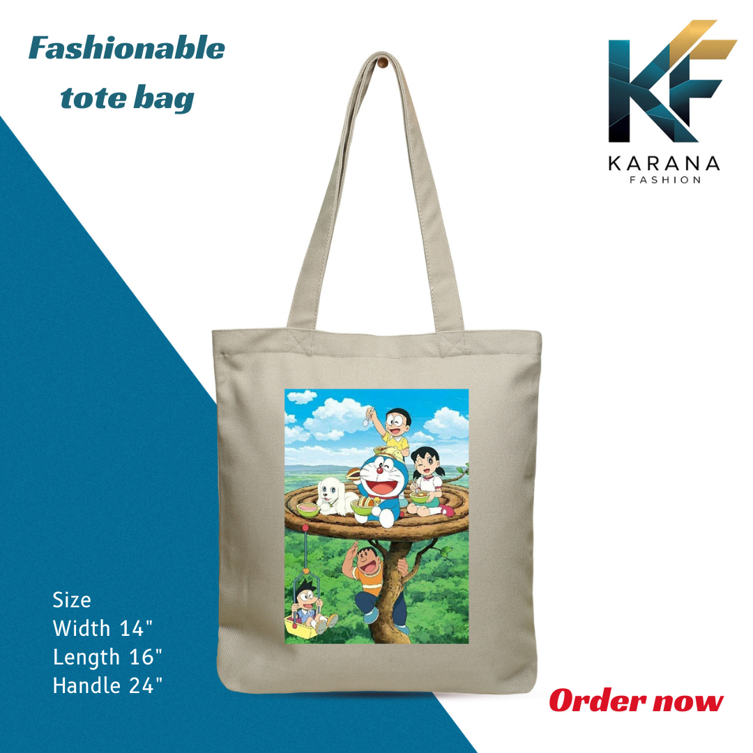 Buy Exclusive design printed Canvas Tote Bag with Zipper for ladies at Best Price in Bangladesh