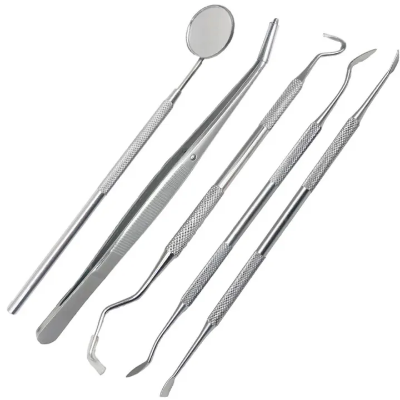 Buy 5-pcs-dental-mirror-stainless-steel-dental-dentist-prepared-tool-set-tooth-care-kit Best price in Bangladesh