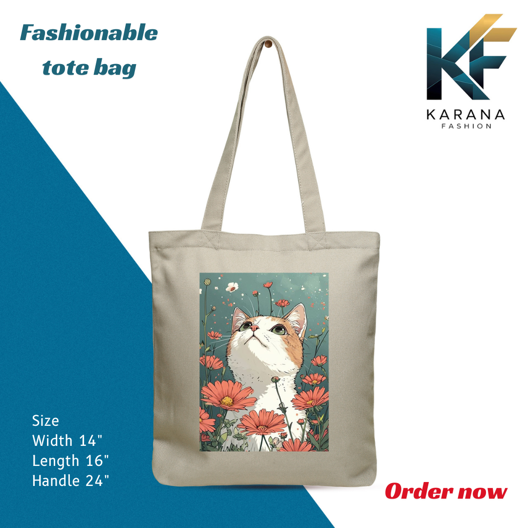 Buy Exclusive design printed Canvas Tote Bag with Zipper for ladies at Best Price in Bangladesh