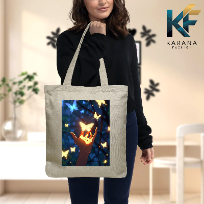 Buy Exclusive design printed Canvas Tote Bag with Zipper for ladies at Best Price in Bangladesh