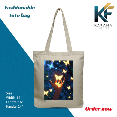 Buy Exclusive design printed Canvas Tote Bag with Zipper for ladies at Best Price in Bangladesh
