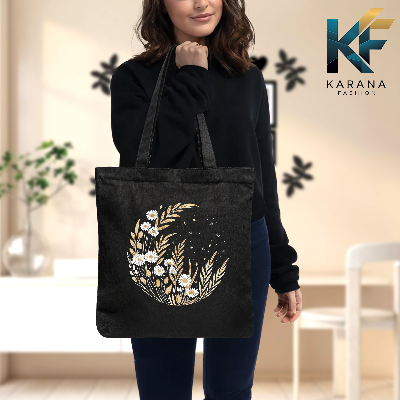 Buy Exclusive design printed Canvas Tote Bag with Zipper for ladies at Best Price in Bangladesh