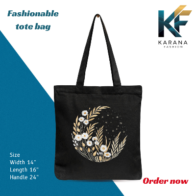 Buy Exclusive design printed Canvas Tote Bag with Zipper for ladies at Best Price in Bangladesh