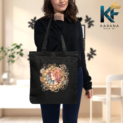 Buy Exclusive design printed Canvas Tote Bag with Zipper for ladies at Best Price in Bangladesh