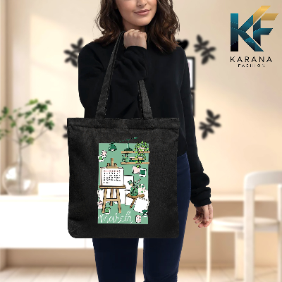 Buy Exclusive design printed Canvas Tote Bag with Zipper for ladies at Best Price in Bangladesh