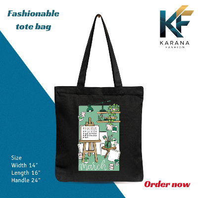 Buy Exclusive design printed Canvas Tote Bag with Zipper for ladies at Best Price in Bangladesh
