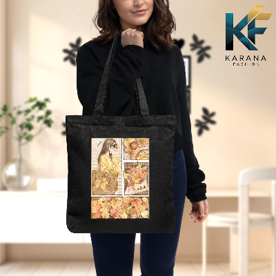 Buy Exclusive design printed Canvas Tote Bag with Zipper for ladies at Best Price in Bangladesh