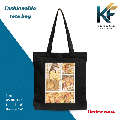 Buy Exclusive design printed Canvas Tote Bag with Zipper for ladies at Best Price in Bangladesh
