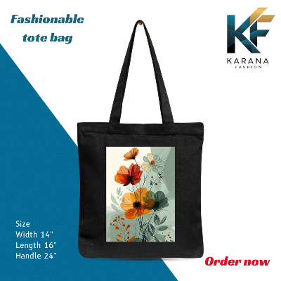 Buy Exclusive design printed Canvas Tote Bag with Zipper for ladies at Best Price in Bangladesh