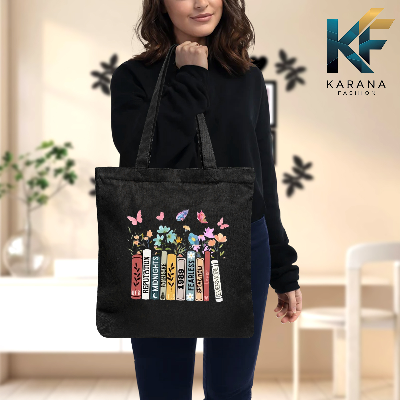 Buy Exclusive design printed Canvas Tote Bag with Zipper for ladies at Best Price in Bangladesh