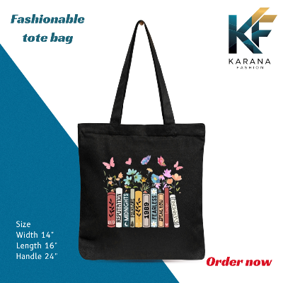 Buy Exclusive design printed Canvas Tote Bag with Zipper for ladies at Best Price in Bangladesh
