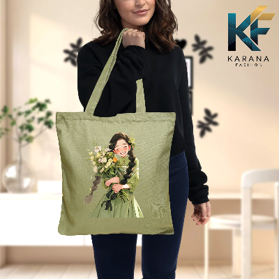 Buy Exclusive design printed Canvas Tote Bag with Zipper for ladies at Best Price in Bangladesh
