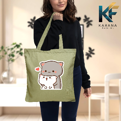 Buy Exclusive design printed Canvas Tote Bag with Zipper for ladies at Best Price in Bangladesh