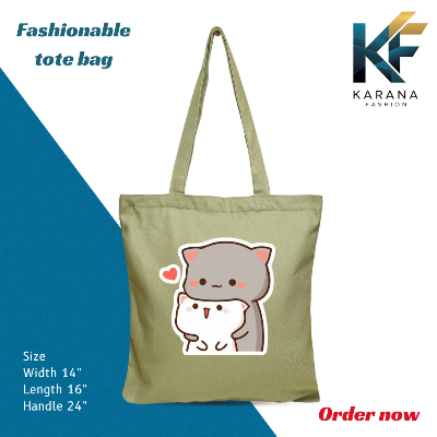 Buy Exclusive design printed Canvas Tote Bag with Zipper for ladies at Best Price in Bangladesh