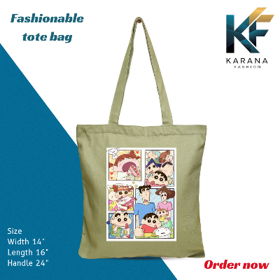 Buy Exclusive design printed Canvas Tote Bag with Zipper for ladies at Best Price in Bangladesh