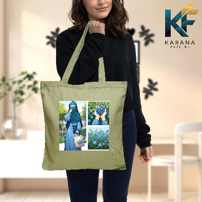 Buy Exclusive design printed Canvas Tote Bag with Zipper for ladies at Best Price in Bangladesh