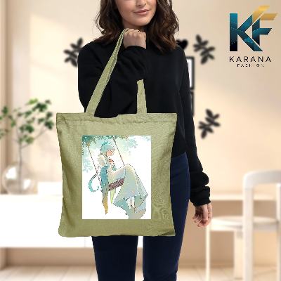 Buy Exclusive design printed Canvas Tote Bag with Zipper for ladies at Best Price in Bangladesh