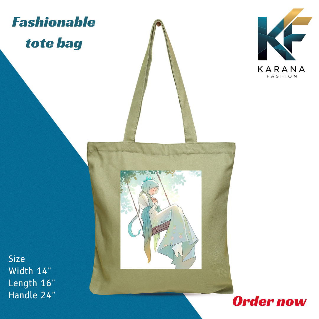 Buy Exclusive design printed Canvas Tote Bag with Zipper for ladies at Best Price in Bangladesh
