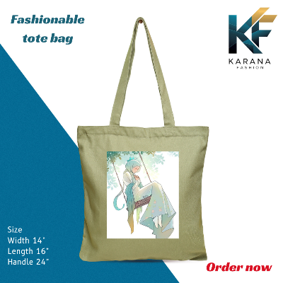 Buy Exclusive design printed Canvas Tote Bag with Zipper for ladies at Best Price in Bangladesh