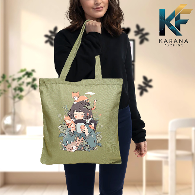 Buy Exclusive design printed Canvas Tote Bag with Zipper for ladies at Best Price in Bangladesh