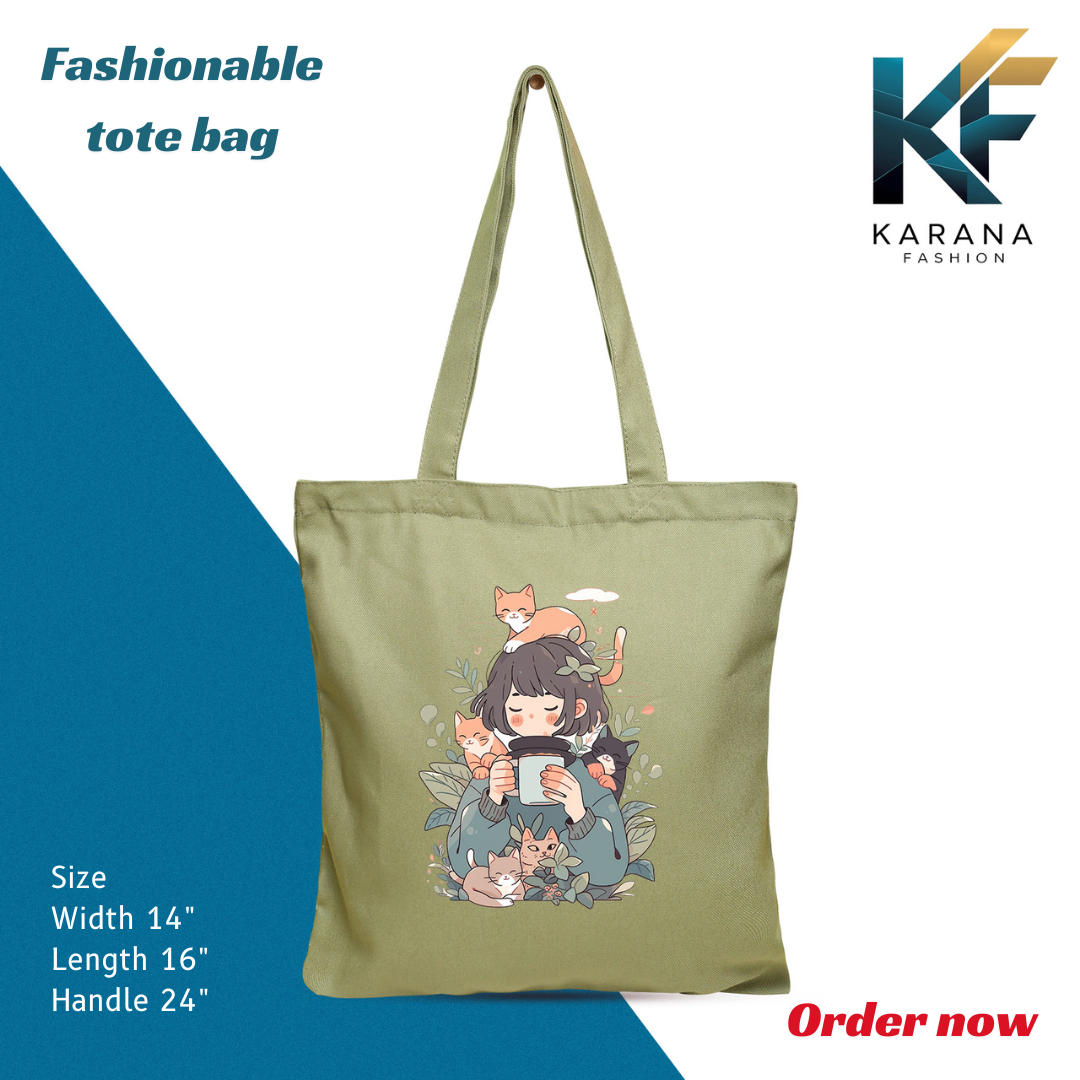Buy Exclusive design printed Canvas Tote Bag with Zipper for ladies at Best Price in Bangladesh